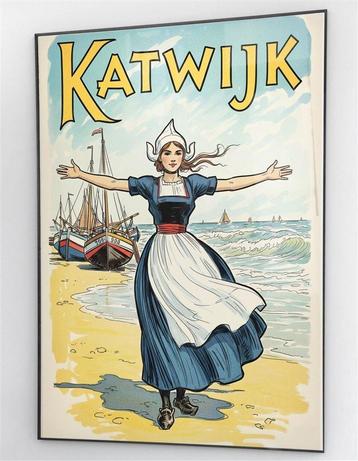 KATWIJK Art Deco Stijl Reis Poster affiche beschikbaar voor biedingen