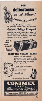 Retro reclame 1955 Conimex Baarn Chinese keuken delicatesse, Verzamelen, Retro, Ophalen of Verzenden