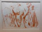 Unieke gesigneerde schets “Man and his Camels” – 1996, Ophalen of Verzenden