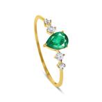 9 karaat ring met echte smaragd gi giorgio, Ophalen of Verzenden, Zo goed als nieuw, 17 tot 18, Dame