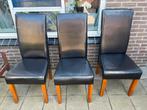 Eetkamerstoelen, Huis en Inrichting, Stoelen, Kunststof, Gebruikt, Bruin, Ophalen of Verzenden