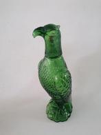 Italiaanse EMPOLI glazen decanter/ sierfles in vorm havik, Antiek en Kunst, Antiek | Glas en Kristal, Ophalen of Verzenden