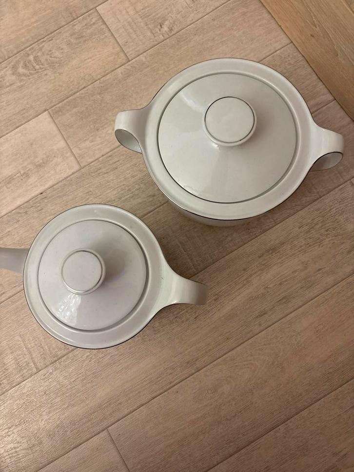 Vintage thee pot en dekschaal, Antiek en Kunst, Antiek | Keramiek en Aardewerk, Ophalen of Verzenden