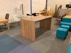 2 x Hoge vergadertafel, bruin eiken, 220 x 90 cm., Huis en Inrichting, Ophalen, Gebruikt