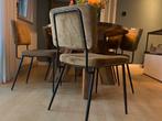 6 WOOOD Kaat Eetkamerstoelen - Karamel, Ophalen, Gebruikt, Bruin, Stof