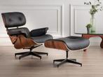 Eames Lounge Chair met ottoman | Leer | NIEUW!, Huis en Inrichting, Fauteuils, Metaal, Lounge Chair, Nieuw, 75 tot 100 cm