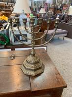 kandelaar Menorah Joodse massief messing antiek vintage, Ophalen of Verzenden, Koper of Brons
