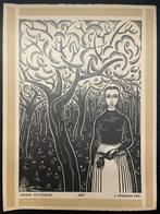 J. Fransken Pzn. (1896-1977) Houtsnede 'Mei', Antiek en Kunst, Ophalen of Verzenden