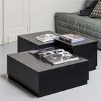 Woood Pim salontafels - Set van 3!, Huis en Inrichting, Tafels | Salontafels, Ophalen, Gebruikt, Vierkant, 50 tot 100 cm