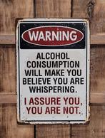 Alcohol believe you whisper reclamebord van metaal wandbord, Huis en Inrichting, Woonaccessoires | Tekstborden en Spreuken, Info@deconoord.nl