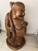 Groot Houten Happy Boeddha Beeld - 108 cm, Ophalen