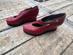 Jan Jansen designer schoenen. Rood met sleehak. maat 38,5., Ophalen, Jan Jansen, Zo goed als nieuw, Schoenen met hoge hakken