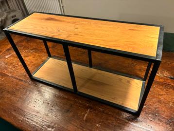 Industrieel Wandrek zwart metaal, hout 73x24cm beschikbaar voor biedingen