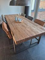 Mangohouten eettafel 6-persoons, Ophalen, 50 tot 100 cm, Zo goed als nieuw, Vijf personen of meer