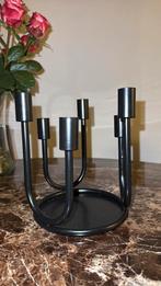 Kaars kandelaar zwart, Gebruikt, Zwart, Ophalen of Verzenden, Metaal