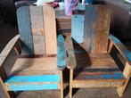 Twee houten stoelen kindermaat!, Ophalen, Zo goed als nieuw, Blauw, Twee