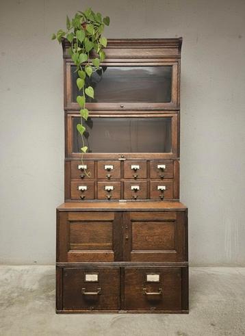 Zeldzame antieke dossierkast bibliotheekkast apothekerskast beschikbaar voor biedingen
