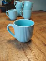 Koffiekopjes lichtblauw met Ribbel - Nieuw!, Huis en Inrichting, Keuken | Servies, Keramiek, Nieuw, Ophalen of Verzenden, Effen