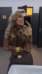 Luck leopard top nikkie 36, Kleding | Dames, Tops, Ophalen of Verzenden, Zo goed als nieuw, Maat 36 (S), Bruin