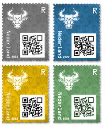 Crypto postzegel /postfris /Geel, Groen, Bl, Zw /Cryptostamp beschikbaar voor biedingen