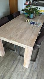 Eettafel en 4 stoelen, Huis en Inrichting, Tafels | Eettafels, Eikenhout, Zo goed als nieuw, 150 tot 200 cm, Rechthoekig