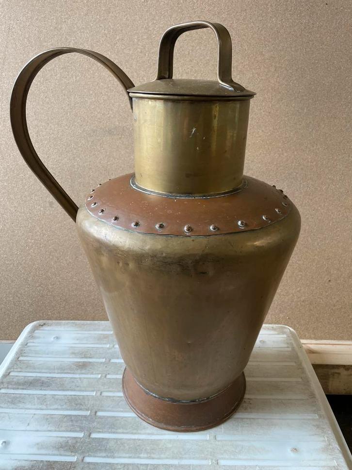 Antieke Koperen Ketel met Deksel, Antiek en Kunst, Antiek | Koper en Brons, Koper, Ophalen of Verzenden