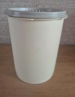 Tupperware trommel met sterdeksel Crème met grijs deksel.., Huis en Inrichting, Ophalen of Verzenden, Gebruikt, Crème, Bus of Trommel