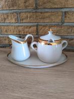 Pillivuyt melk kan en suiker pot porselein vintage, Gebruikt, Overige typen, Ophalen of Verzenden, Overige stijlen