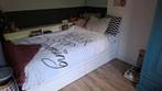 Mooi wit bed met opbergruimte, Ophalen, 90 cm, Eenpersoons, Wit