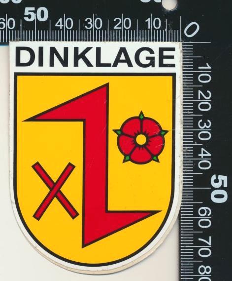 Sticker: Dinklage, Verzamelen, Stickers, Zo goed als nieuw, Bedrijf of Vereniging, Ophalen of Verzenden