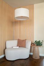Booglamp beige (Grote Booglamp Niels Westwing), Huis en Inrichting, Lampen | Vloerlampen, Ophalen, Zo goed als nieuw, Stof, 200 cm of meer
