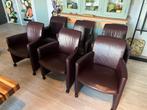 6 Eetkamerstoelen Leolux, Huis en Inrichting, Ophalen, Gebruikt, Leer, Vijf, Zes of meer stoelen
