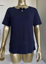 Donkerblauw t-shirt met strikje en glitterrand, mt. M=38, Maat 38/40 (M), Blauw, Ophalen of Verzenden, Zo goed als nieuw
