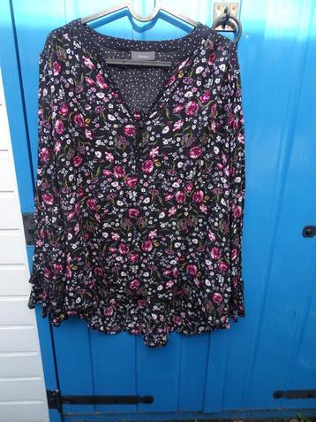 YESSICA KATOEN BOHO BLOUSE GEBLOEMD MT 46- RETRO IBIZA STYLE beschikbaar voor biedingen