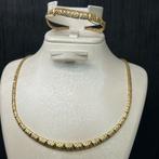 14k gouden set ketting met armband