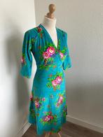 King Louie maat M turquoise velvet fluweel jurk 2475, Blauw, Maat 42/44 (L), Ophalen of Verzenden, Zo goed als nieuw