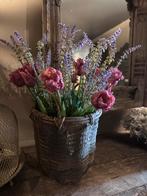 Leemmand compleet met kunsttulpen en lavendel, Ophalen of Verzenden