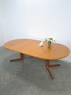 Ronde ovale eiken uitschuifbare eettafel vintage, Gebruikt, 100 tot 150 cm, 200 cm of meer, Ophalen of Verzenden
