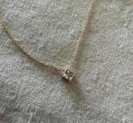 Geelgouden 14krt ketting met zirkonia hanger 45cm Nieuw, Ophalen of Verzenden, Nieuw, Goud