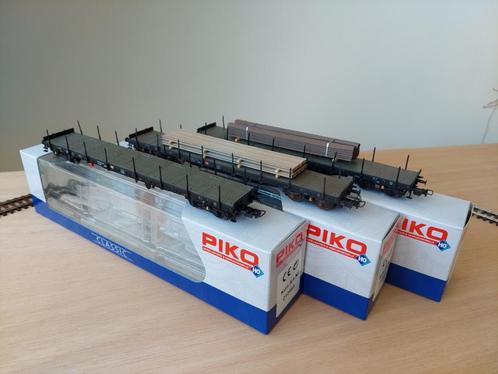 3x PIKO 95489 Rongenwagen Rs668 DB AG tijdperk V + lading, Hobby en Vrije tijd, Modeltreinen | H0, Zo goed als nieuw, Wagon, Gelijkstroom