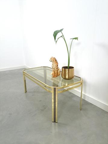 Messing salontafel met rookglas beschikbaar voor biedingen