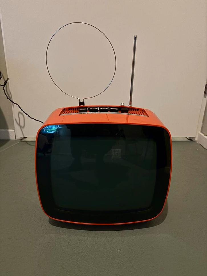 Vintage Indesit TV - Oranje Retro Design, Audio, Tv en Foto, Vintage Televisies, Gebruikt, Minder dan 40 cm, Overige merken, Ophalen