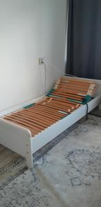 Elektrische verstelbaar 1 persoons bed, Ophalen, 90 cm, Eenpersoons, Wit