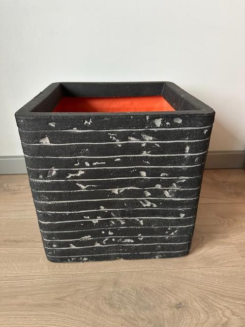 Plantenbak Capi Europe Nature rib zwart, Tuin en Terras, Bloembakken en Plantenbakken, Zo goed als nieuw, Kunststof, Binnen, Balkon