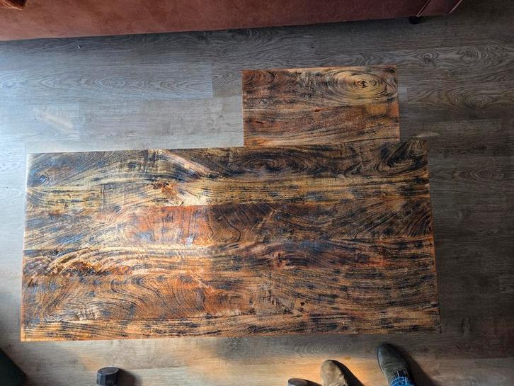Industrieel 3 delig set van salontafels, Huis en Inrichting, Tafels | Salontafels, Zo goed als nieuw, Minder dan 50 cm, 50 tot 100 cm