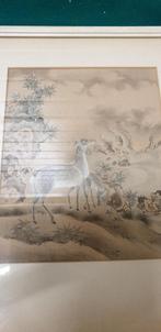 schilderij herten met landschap, Ophalen of Verzenden, 'T Olde Gre-j, Info@toldegrej.nl, Endepoelstraat 20f Didam