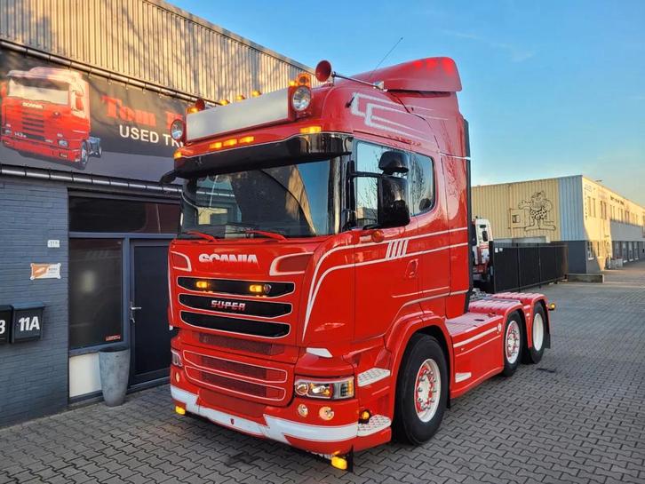 Scania R520 Highline twinsteer fullair pto prep euro6 automa, Auto's, Vrachtwagens, Particulier, ABS, Airconditioning, Centrale vergrendeling