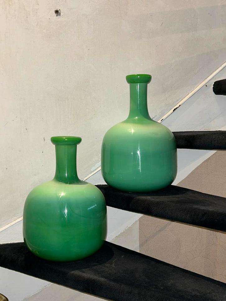 2 HK living XL vazen. 39 cm hoog dik zwaar glas, Huis en Inrichting, Woonaccessoires | Vazen, Gebruikt, Minder dan 50 cm, Glas