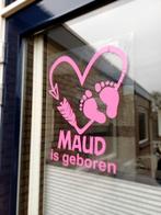 Geboorte raamsticker met naam van de baby. Ook eigen ontwerp, Ophalen of Verzenden, Nieuw, Geboortebord