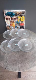 6 Vintage Nieuw Duralex glazen ontbijt borden transparant, Huis en Inrichting, Keuken | Servies, Nieuw, Ophalen of Verzenden, Glas